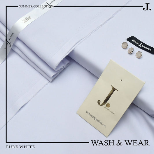 PREMIMUM JUNAID JAMSHED WASH N WEAR J#08"-PURE WHITE