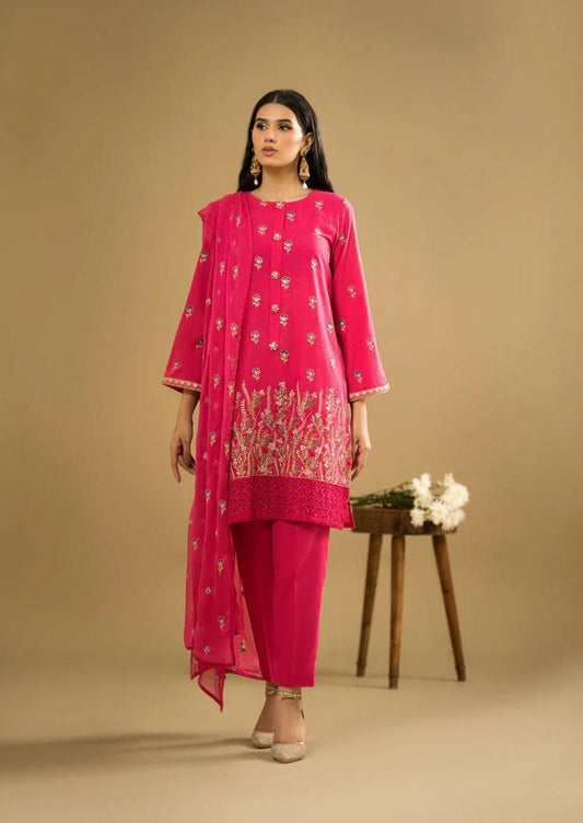 Arsh Pink Embroidered 3PC ZB-4026