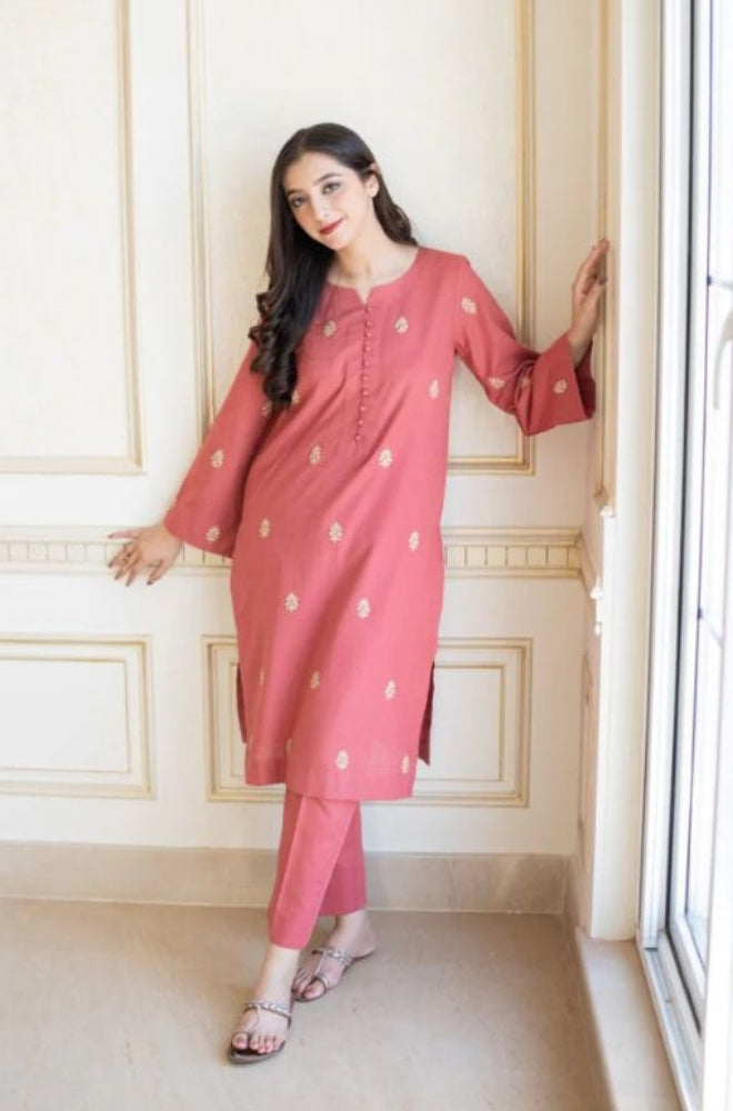 Aisling - 3PC Unstitched Dhanak Embroidered Shirt with Dhanak Shawl and Trouser - RF1154