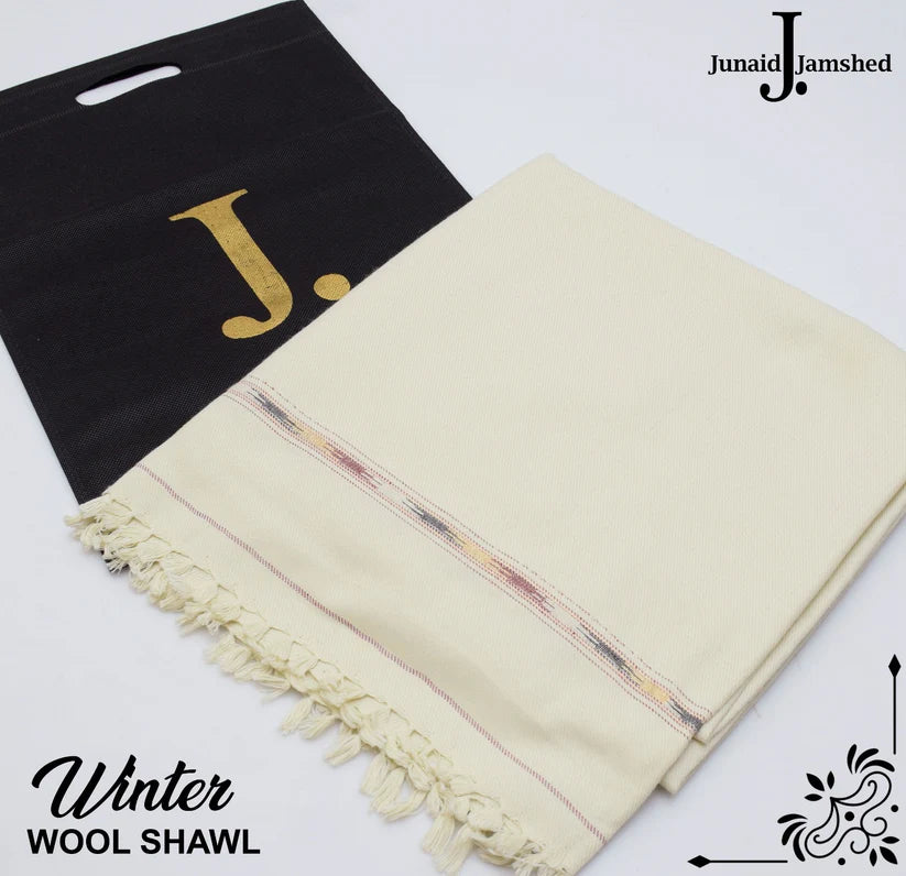 J. GENTS WOOL SHAWL OFF-WHITE