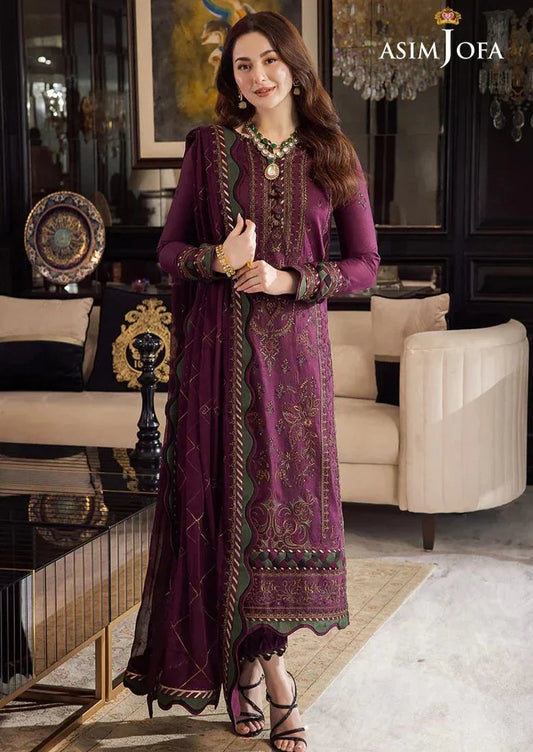 Hotty Purple Embroidered 3PC ZB-4051