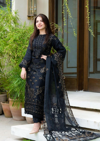 Black Dana Embroided 3PC BS-4020