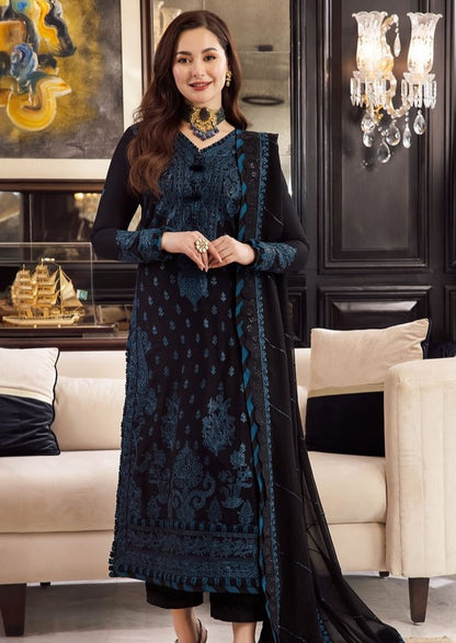 Dark Balck Embroidered 3PC ZB-4030