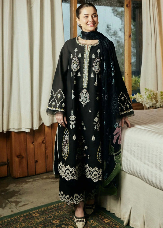 jade Black Embroidered 3PC ZB-4050