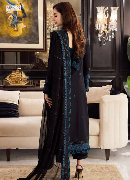 Dark Balck Embroidered 3PC ZB-4030