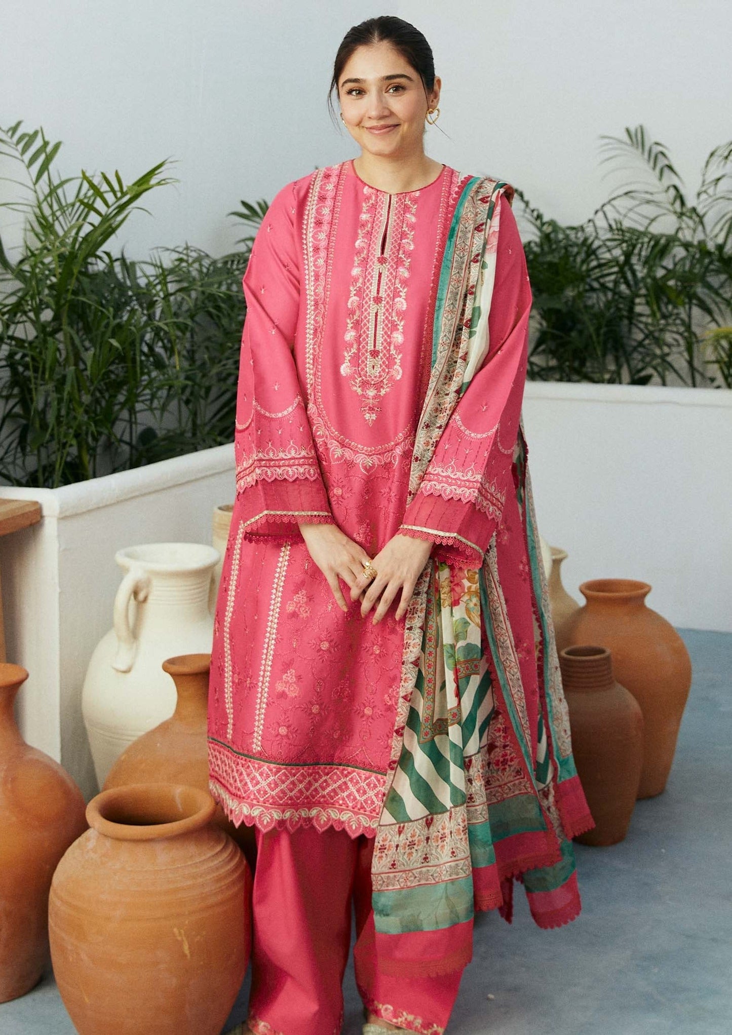 Zudy Pink EMBROIDERED 3PC ZB-4036