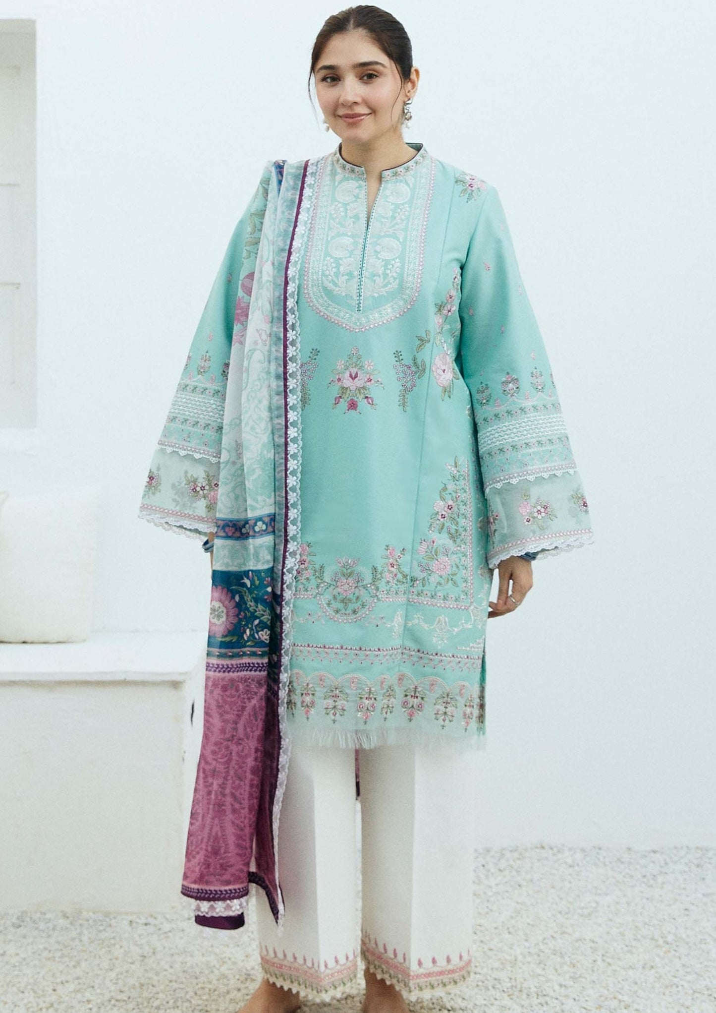 Fami Sky EMBROIDERED 3PC ZB-4038