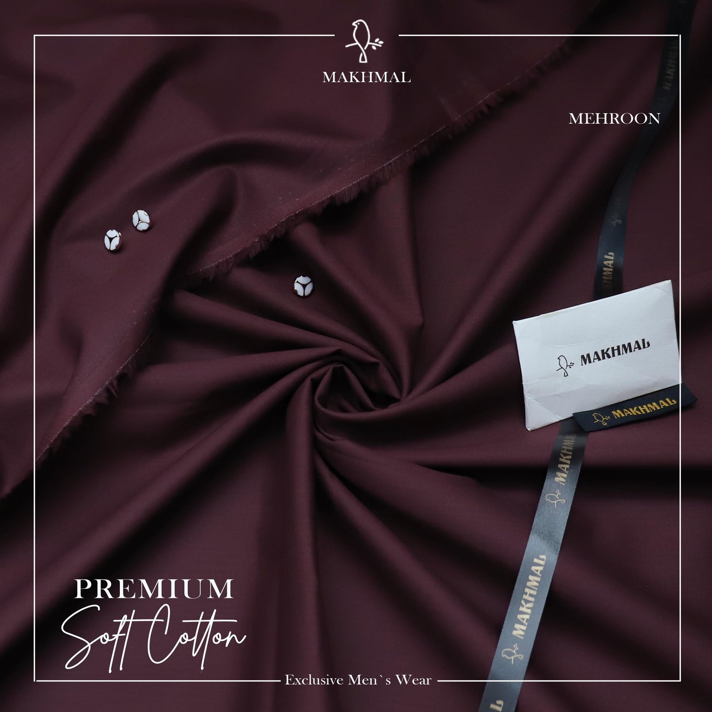 MAKHMAL Premium Cotton-Mehroon